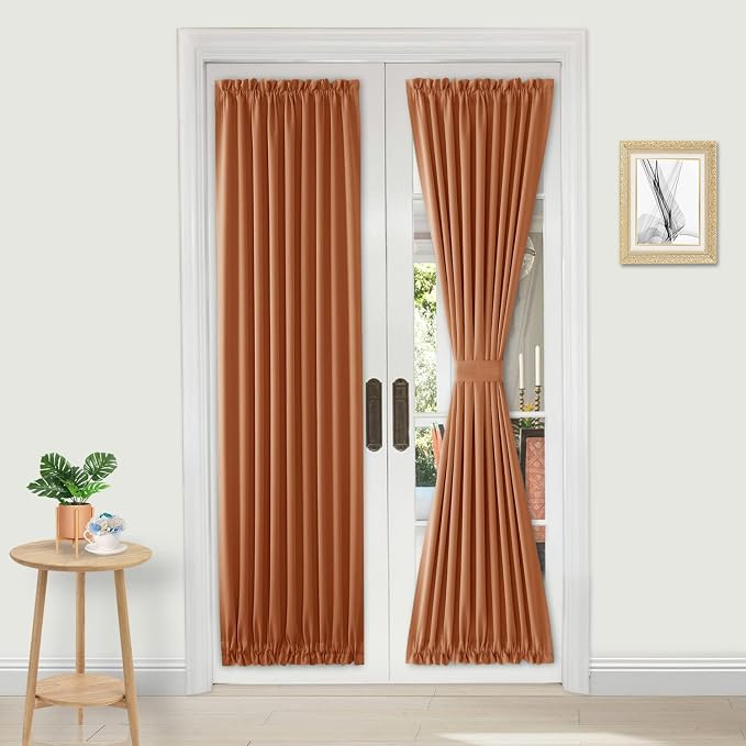 DWCN French Door Curtains – Rod Pocket Thermal Blackout Curtain by DWCN