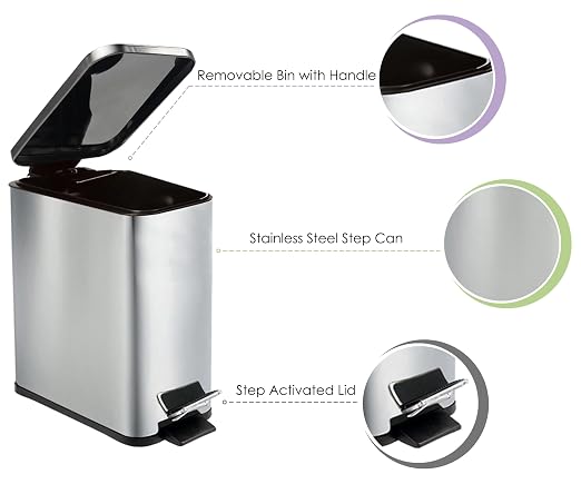 Stainless Steel Small Trash Can - Image 4