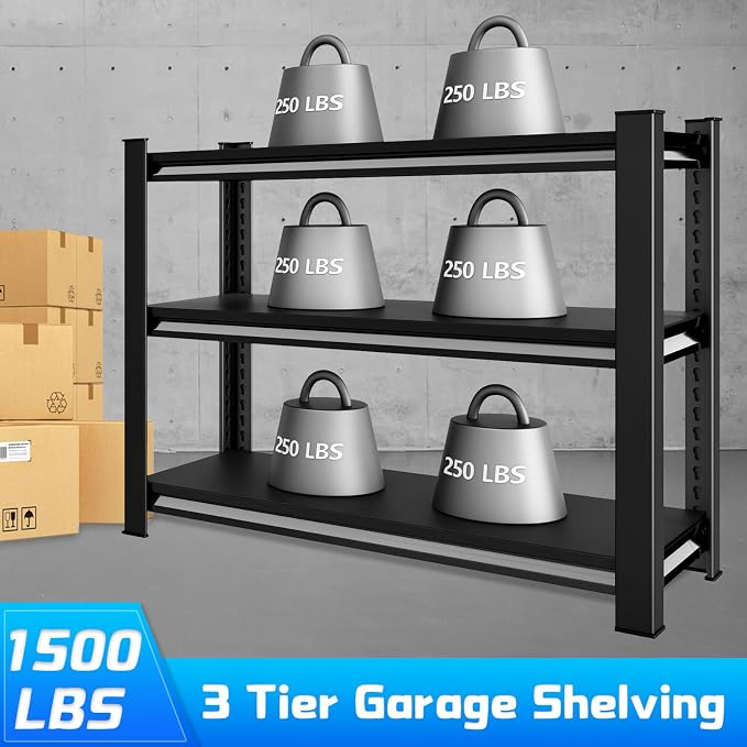 40" W Garage Shelving Heavy Duty，1500LBS Loads Adjustable Garage Storage Shelves - Image 4