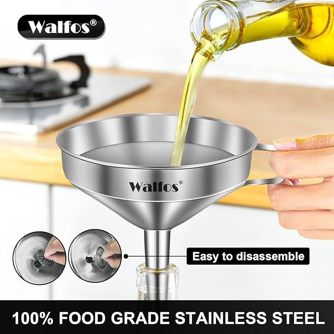 Stainless Steel Funnel, Walfos Kitchen Funnel - Image 2