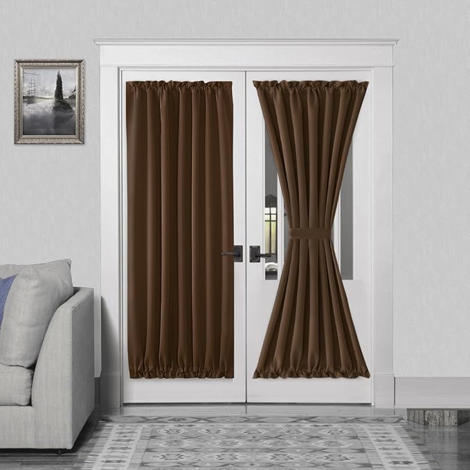 DWCN French Door Curtains – Rod Pocket Thermal Blackout Curtain by DWCN