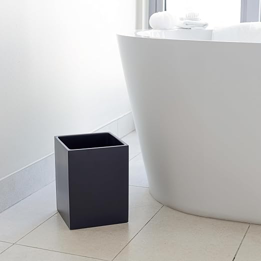 Matte Black Square Small Trash Can, 2 Gallons / 7.5L Garbage Can, Waste Basket - Image 7