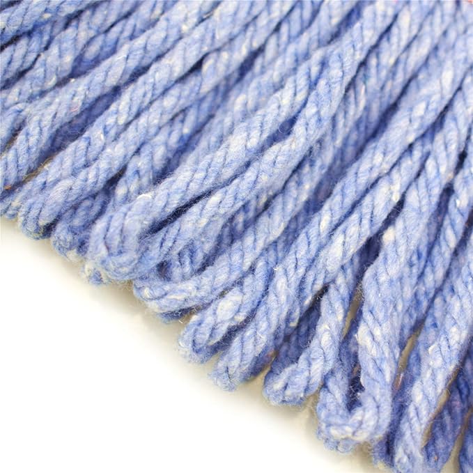 String Mop Heads Replacement Heavy Duty Commercial Grade Blue Cotton Looped End - Image 4