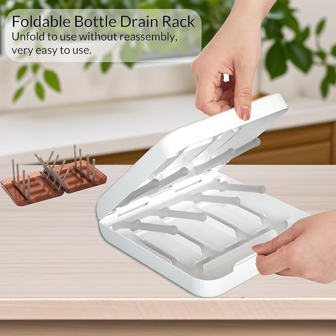 Travel Bottle Drying Rack Space Saving, Foldable Bottle Drain Rack - Image 6