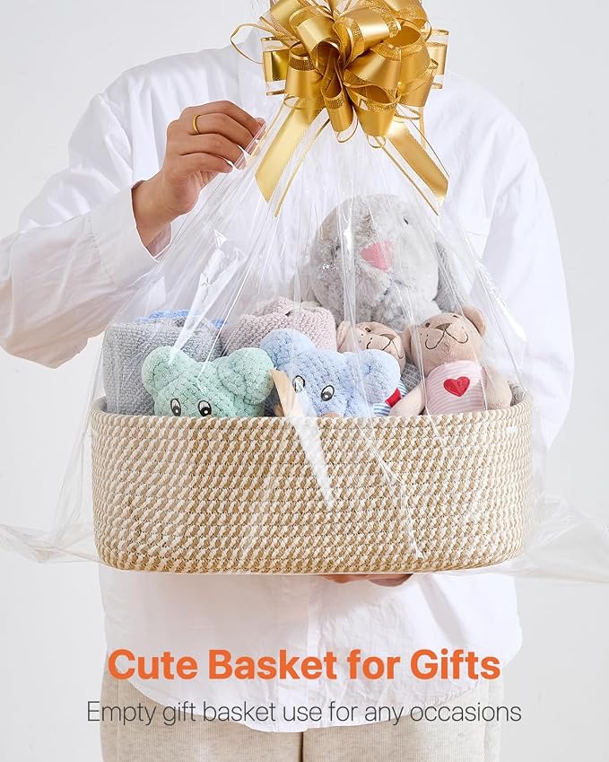 Small Woven Basket, 13.5 x 9.5 x 5 Inches, Storage Basket - Image 7
