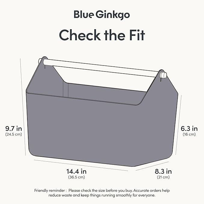 BLUE GINKGO Large Storage Basket – Plastic Caddy - Image 2