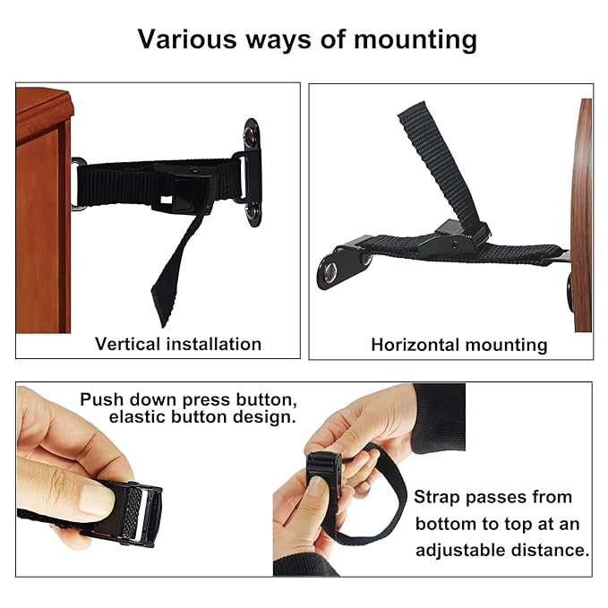 Anti Tip Furniture Anchors, Heavy Duty Furniture Wall Anchor, Adjustable - Image 4