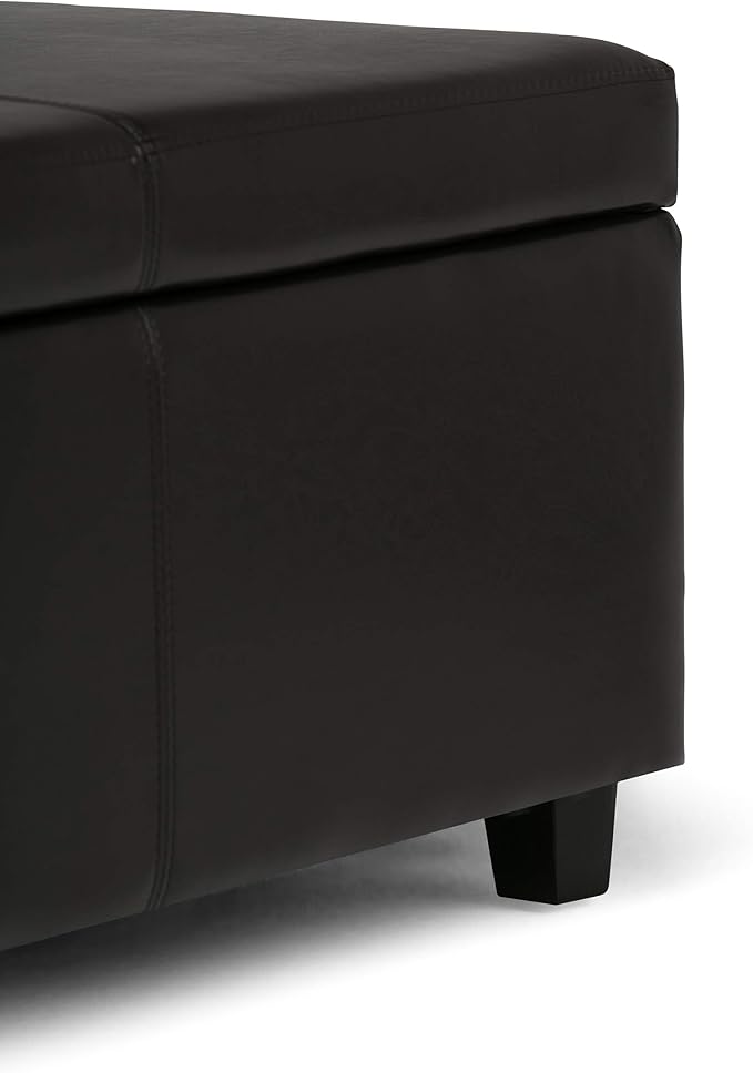 SIMPLIHOME Avalon 48 inch Wide Contemporary Rectangle Storage Ottoman Bench in - Image 6
