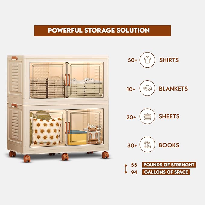 376QT/94Gal 2 Layers Stackable Storage Bins - Image 4
