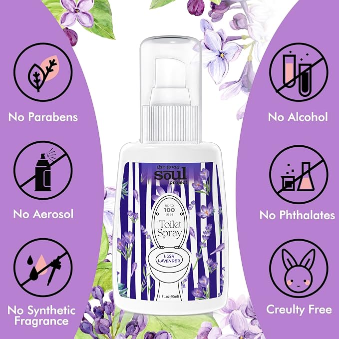 Toilet Spray 2Oz, Lavender Scent, Bathroom Deodorizer, Travel Size Air - Image 6