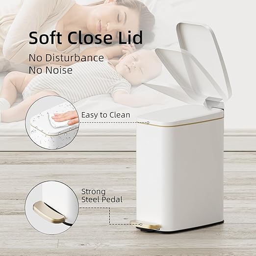 KUK Slim Bathroom Trash Can - Image 4