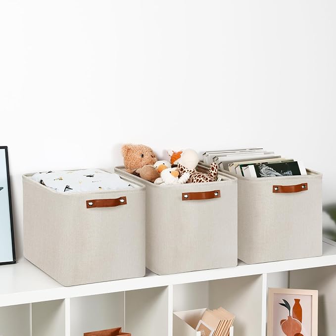 DULLEMELO Large Storage Baskets, Fabric Storage Bins - Image 5