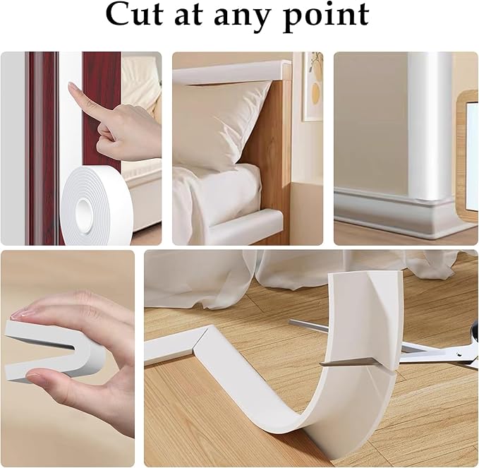 Weather Stripping Door Seal White, Self Adhesive Foam Tape, Window Insulation - Image 5