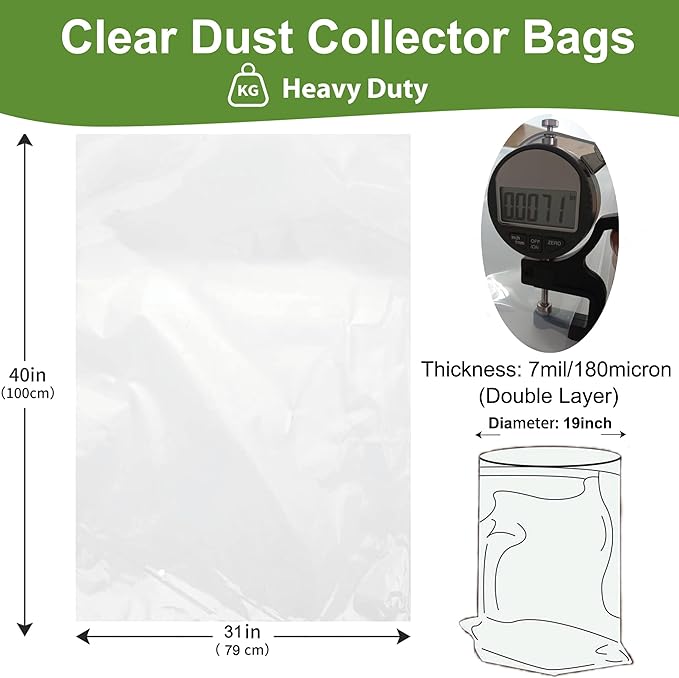 Dust Collector Bags 12pcs two-sided 7mil 19.5" diameter - Image 2