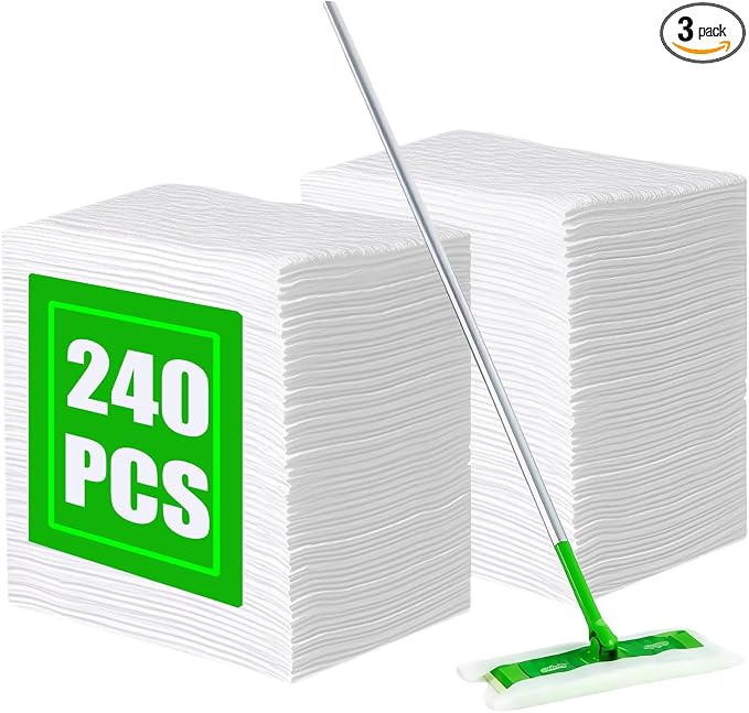 SUZZYVINE Dry Pads Refills 240 Count Dry Mop Refills by SUZZYVINE