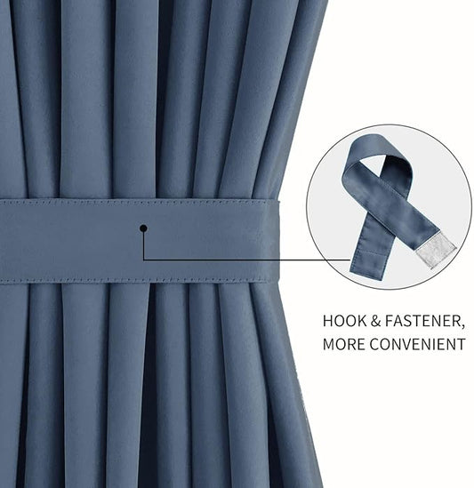 DWCN French Door Curtains – Rod Pocket Thermal Blackout Curtain - Image 2