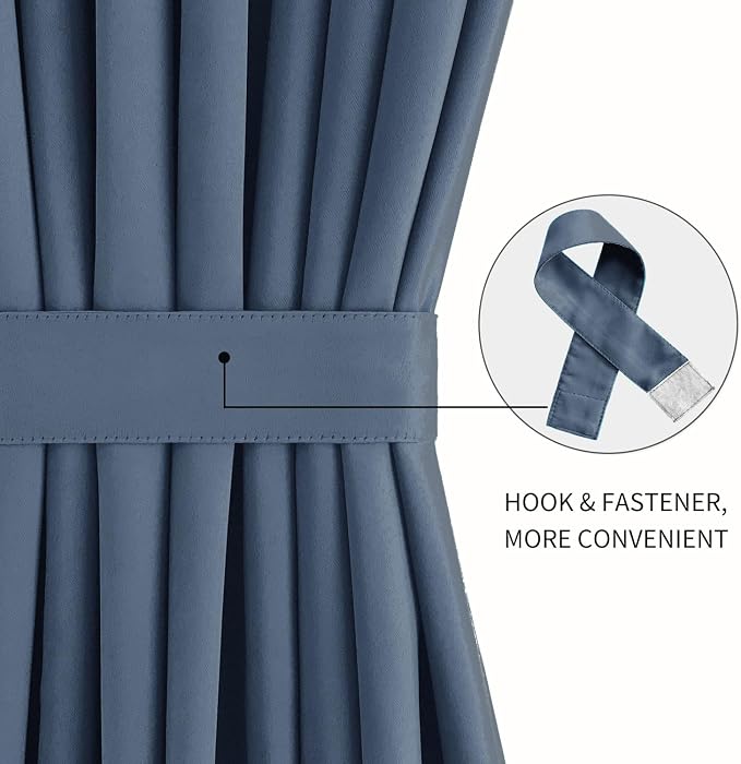 DWCN French Door Curtains – Rod Pocket Thermal Blackout Curtain - Image 2