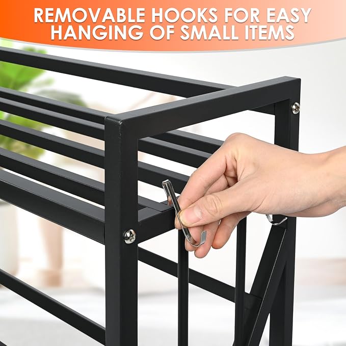 Book Carts 3 Tier 35.4x32x9.84 in Rolling Book Cart Large Capacity Bookshelf - Image 5