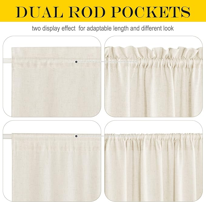 NICETOWN Natural Linen Door Curtains French - Image 4