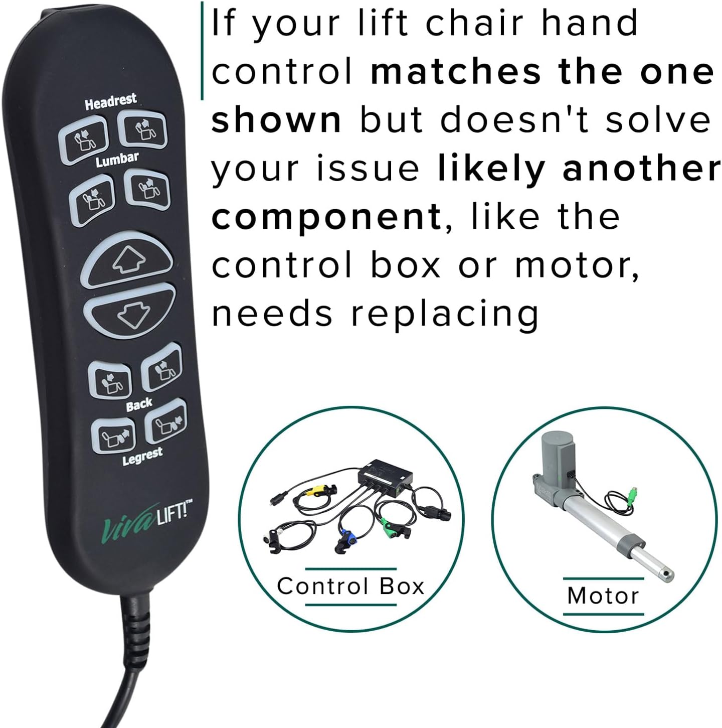 AlveyTech 10-Button 5-Pin Replacement Remote Hand Control for Pride VivaLift Lift Chair (Standard & Early Version Viva Lift 2) - (CTL1707190) for Standard & Early Version VivaLift 2 Models