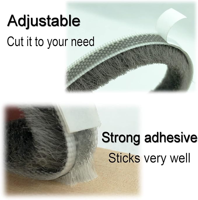 Weather Stripping Brush for Sliding Windows/Doors Frame Side, Pile Self - Image 3