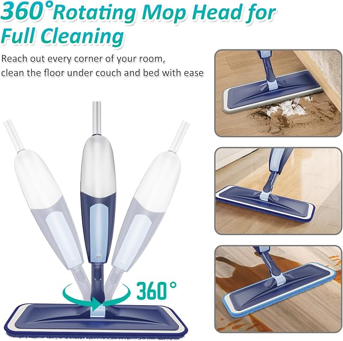 Spray Mops for Floor Cleaning, TRAV-ROUND Microfiber Wood Floor Mop - Image 4