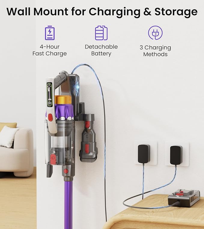 NADALY Cordless Vacuum Cleaner, 2025 New 580W 48KPA 65Mins Stick Vacuum - Image 6