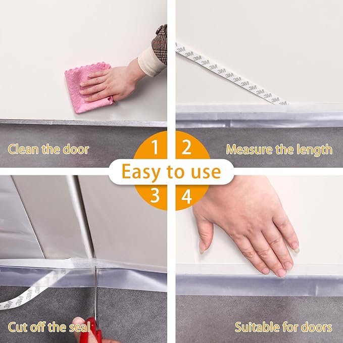 Door Weather Stripping Doors Seal Strip, 26 FT Silicone Sealing Tape - Image 6