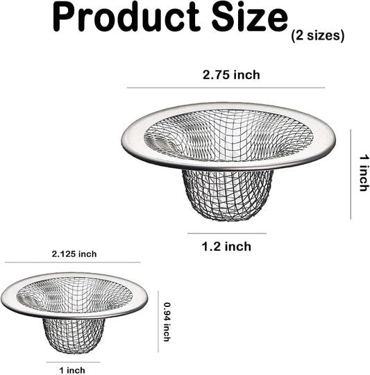 14PCS Drain Mesh Basket, 2.125'' & 2.75" Bathroom Mesh Sink Drain Strainer - Image 2