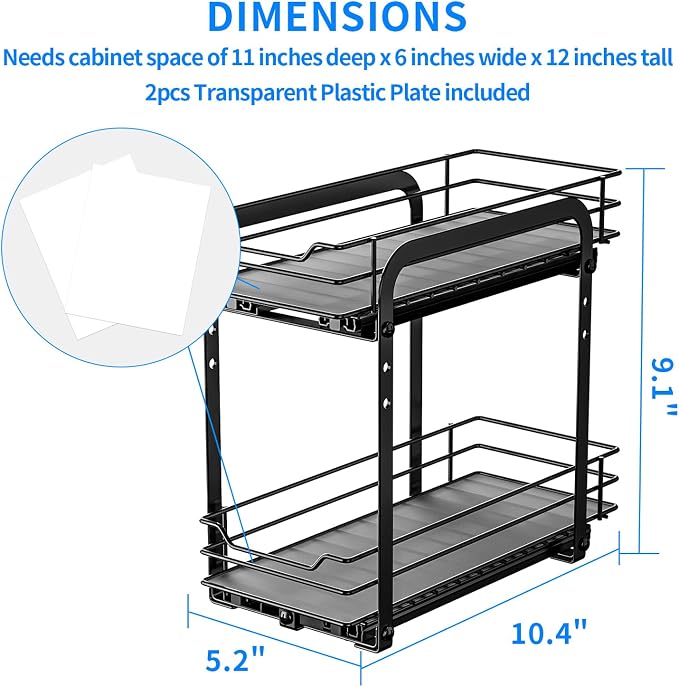 RCHYFEED Spice Organization for Cabinet, 2 Tier Pull Out Spice Rack for - Image 6