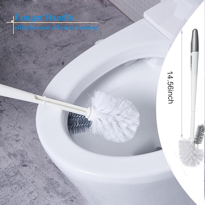 2 Pack Toilet Bowl Brush with Holder - Image 4