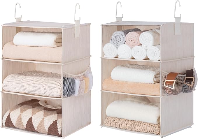StorageWorks 6-Shelf Jumbo Closet Organizers, Two 3-Shelf Separable Hanging by StorageWorks
