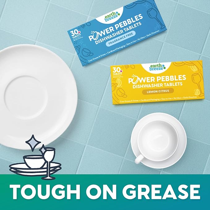 Earth Breeze Power Pebbles Dishwasher Tablets, Tough on Grease, Gentle on Dishes - Image 2
