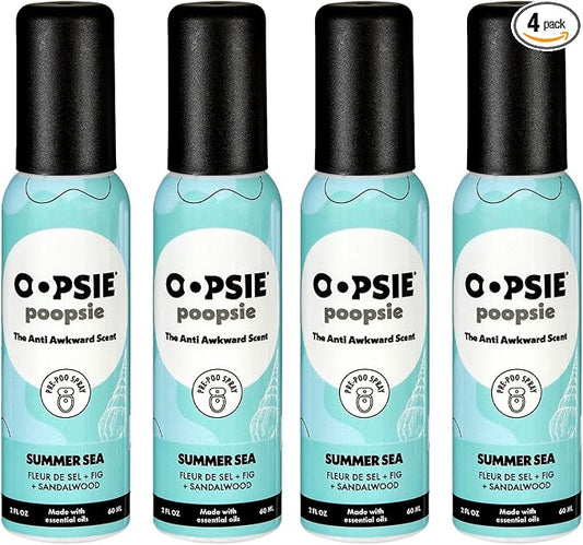 OOPSIE POOPSIE - Summer Sea - Before & After You Go Toilet Spray 2oz - Portable by OopsiePoopsie