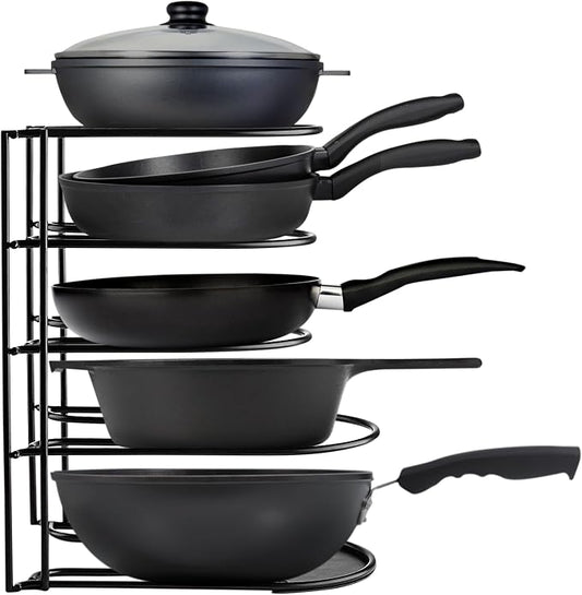 Heavy-Duty Pots and Pans Organizer | 5-Tier Cookware & Lid Storage Rack | by Extreme+Matters