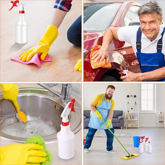 Eccliy 12 Pcs 16 Oz Plastic Spray Bottle, Adjustable Empty Reusable Sprayer - Image 6