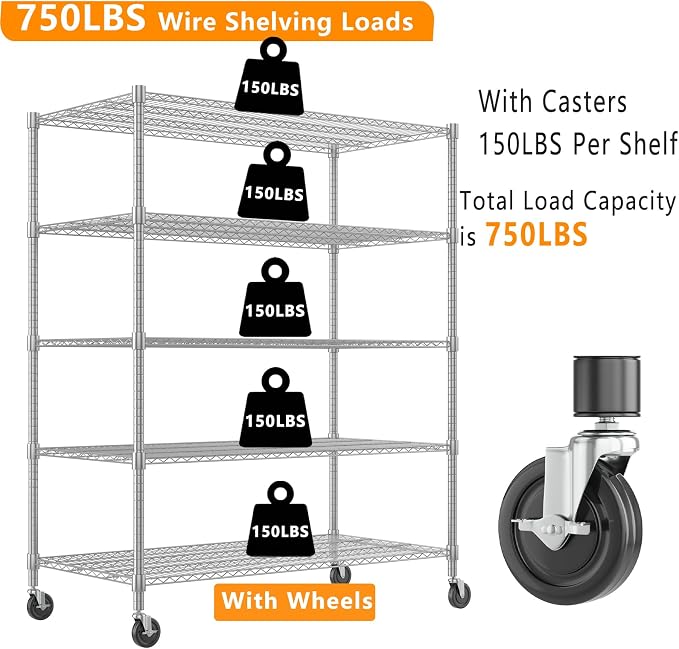 Himimi 5 Tier Wire Shelving - Image 7