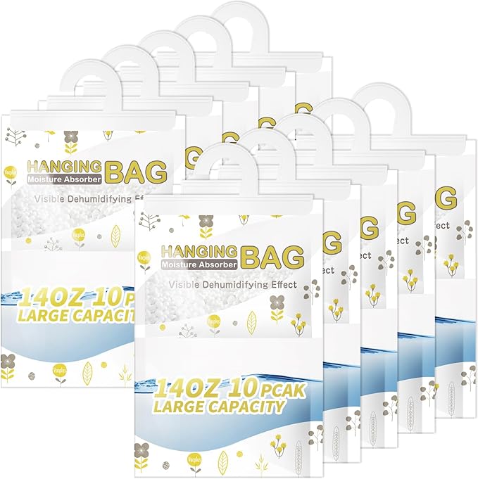 Vacplus Moisture Absorbers, Hanging Closet Dehumidifier Bags, Humidity Packs by Vacplus