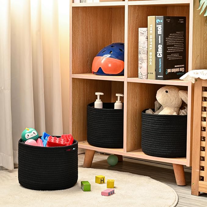 Small Black Baskets for Organizing, Storage Baskets for Shelves, Small Woven - Image 6