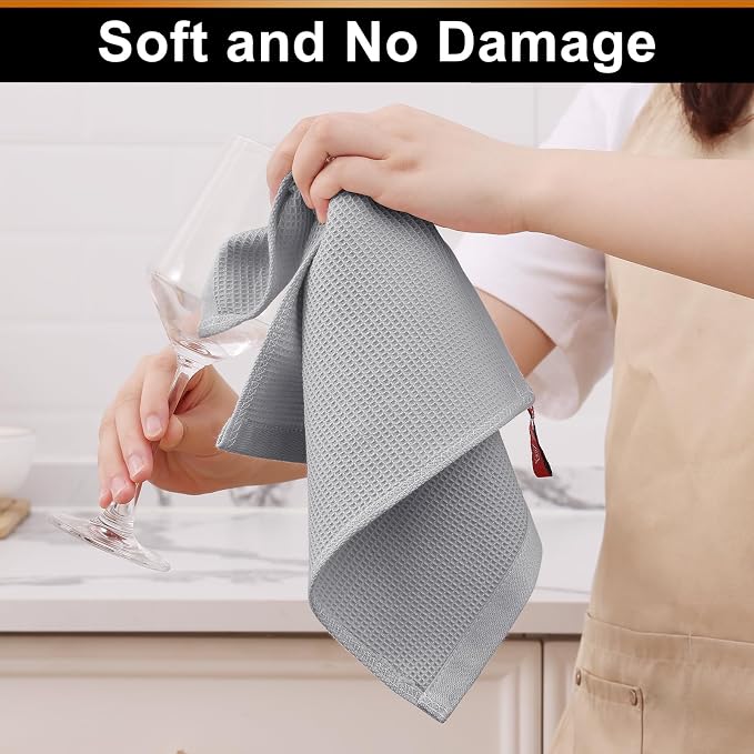 Homaxy 100% Cotton Waffle Weave Dish Cloths - Image 4