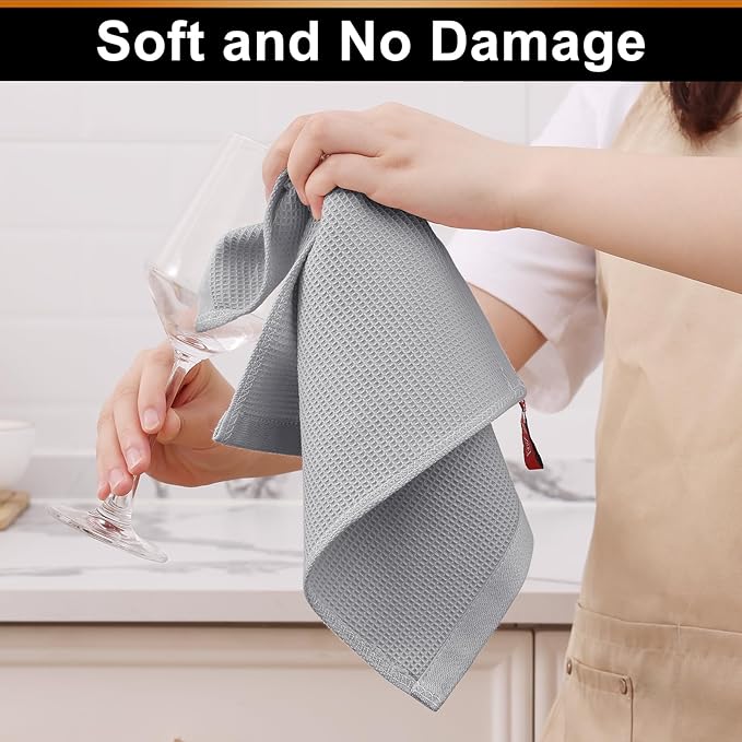 Homaxy 100% Cotton Waffle Weave Dish Cloths - Image 4