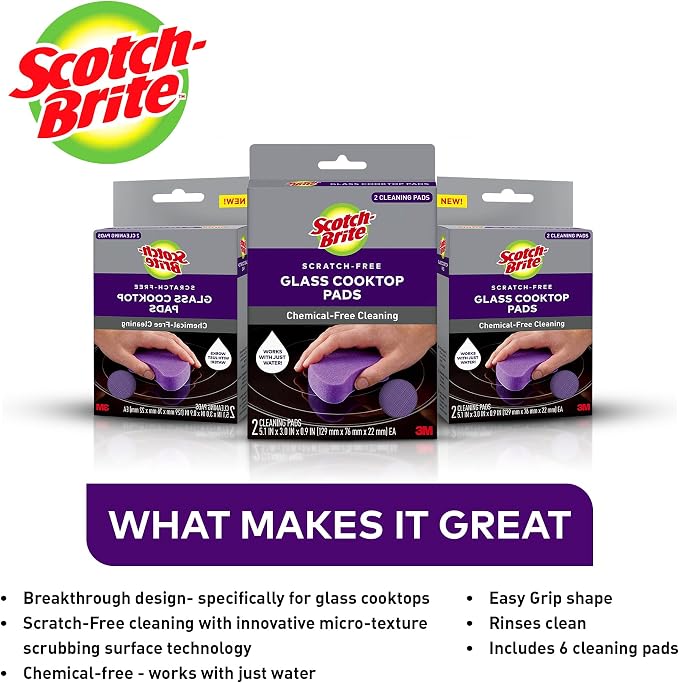 Scotch-Brite Glass Cooktop Pads, Scratch-Free & Non-Abrasive Scrubbers - Image 5