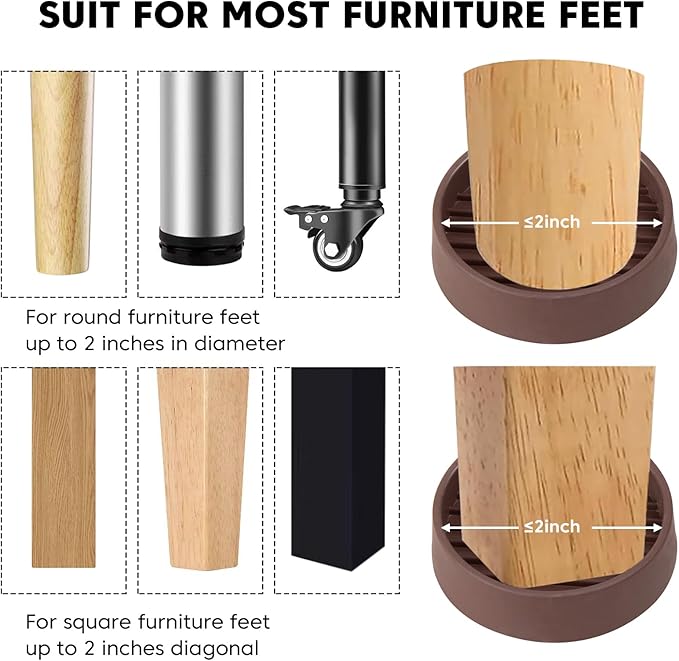 Rubber Non-Slip Furniture Pads Furniture Casters Cup Floor Protector - Image 6