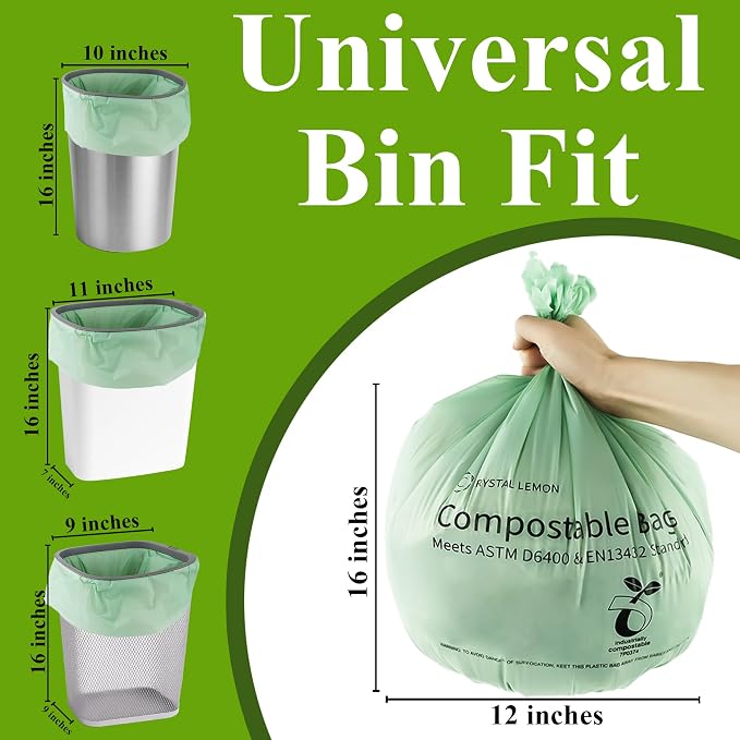 Crystal Lemon 30-Count Biodegradable 6 Gallon Bags, Heavy Duty and Unscented – - Image 6