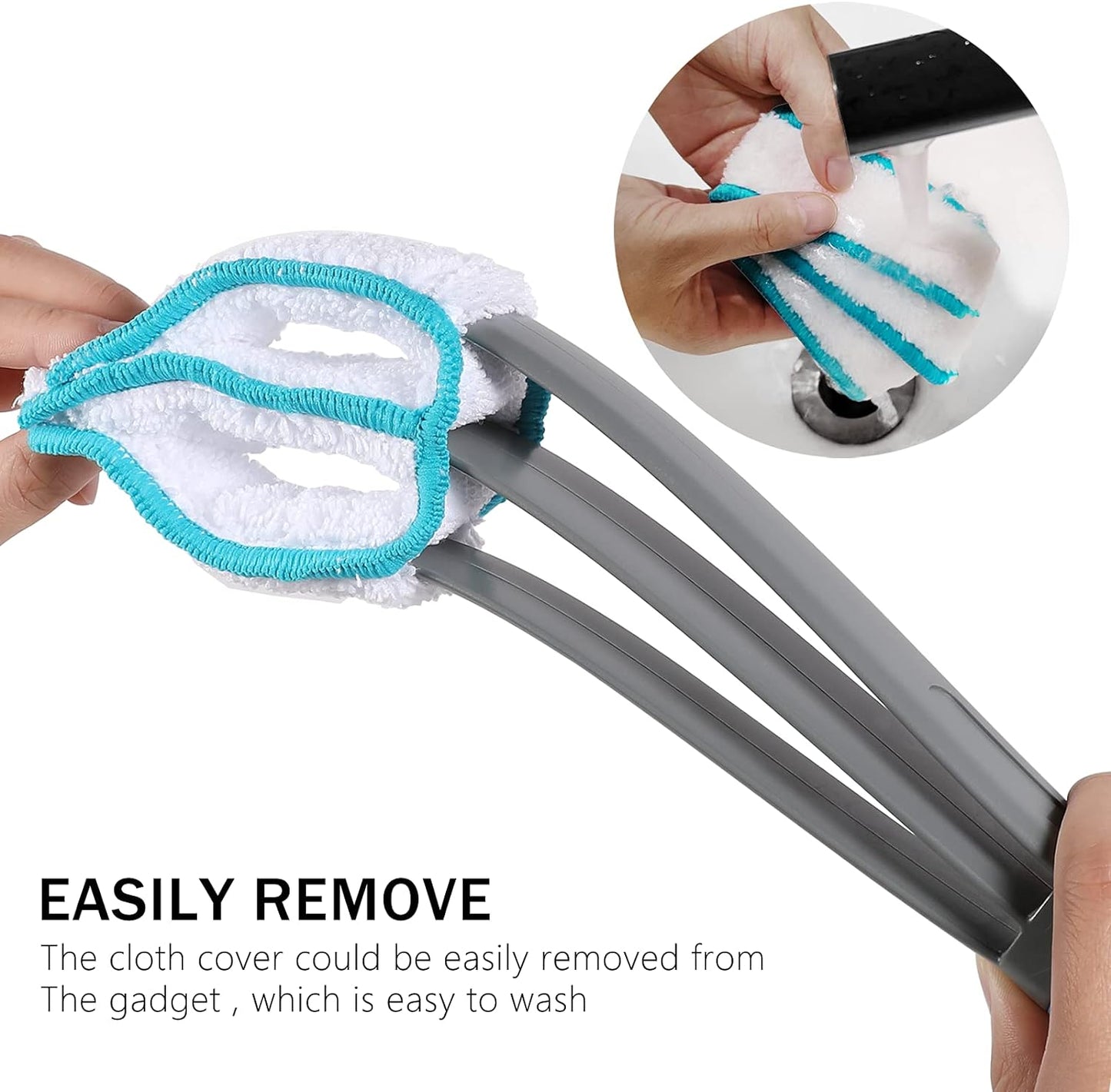 SetSail Blind Duster, Window Cleaner Duster Brush with 5 Microfiber Sleeves, Cleaning Tools for Vertical Blinds Air Conditioner Dust Ceiling Fans Dust Collector