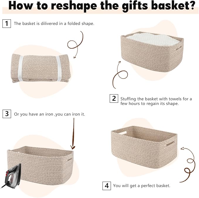 OIAHOMY Storage Basket for Shelves, Closet Cube Storage Bins Baskets for - Image 7