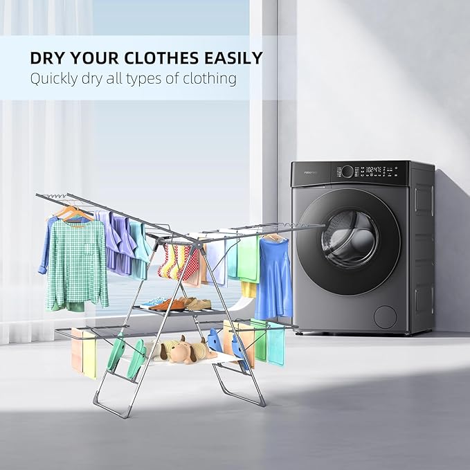 Clothes Drying Rack, Foldable 2-Level Laundry Racks - Image 6