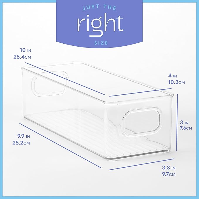 Plastic Food Storage 4 Pack Clear Container Bin - Image 3