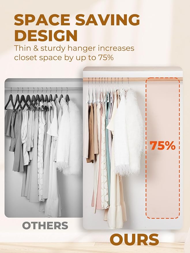 HOUSE DAY Velvet Skirt Hangers 24 Pack, Space Saving Slim Pant Hangers - Image 5