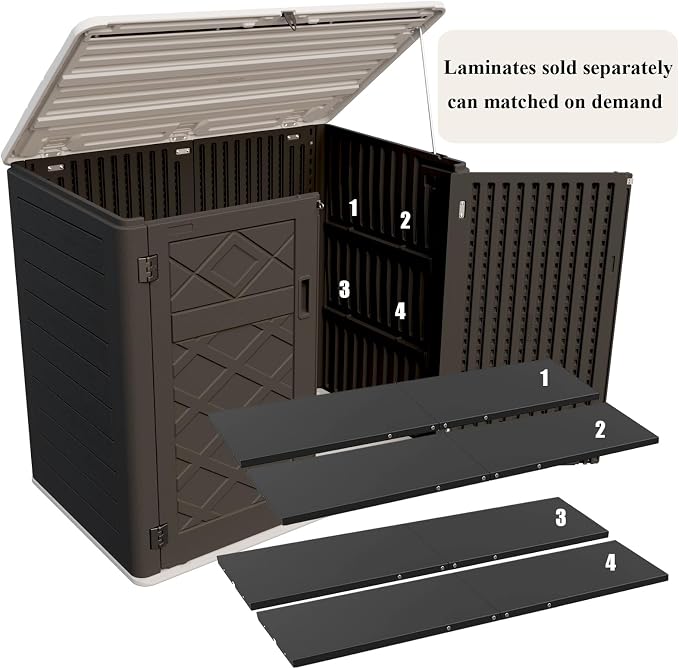 ZZM Large Outdoor Storage Shed, 48 Cu Ft Resin Versatile Storage Cabinet